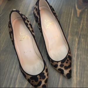 Christian Louboutin calf hair leopard heels
